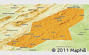 Political Panoramic Map of Uchaly, physical outside