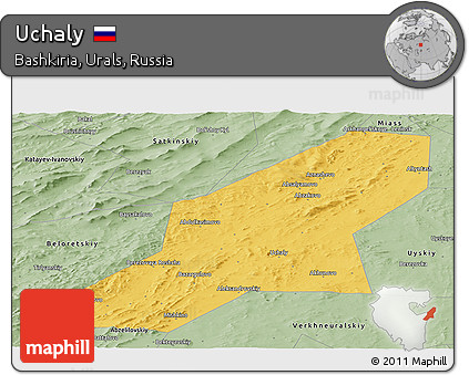 Savanna Style Panoramic Map of Uchaly