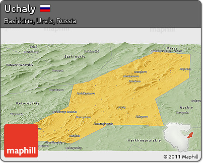 Savanna Style Panoramic Map of Uchaly