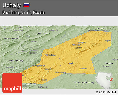 Savanna Style Panoramic Map of Uchaly