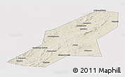 Shaded Relief Panoramic Map of Uchaly, cropped outside