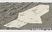 Shaded Relief Panoramic Map of Uchaly, darken