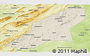 Shaded Relief Panoramic Map of Uchaly, physical outside