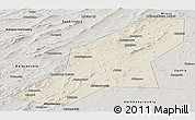 Shaded Relief Panoramic Map of Uchaly, semi-desaturated