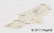 Shaded Relief Panoramic Map of Uchaly, single color outside