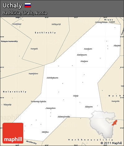 Classic Style Simple Map of Uchaly