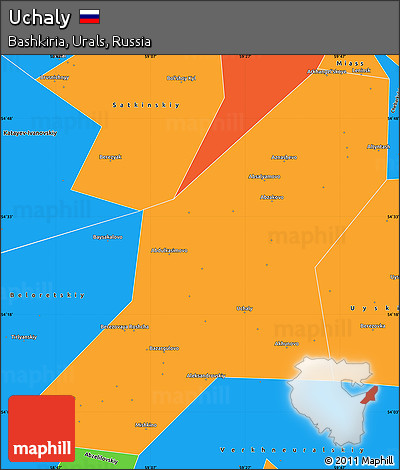 Political Simple Map of Uchaly