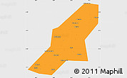 Political Simple Map of Uchaly, single color outside