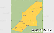 Savanna Style Simple Map of Uchaly, single color outside