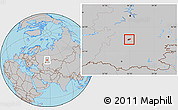 Gray Location Map of Ufa