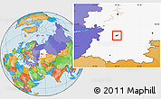 Political Location Map of Ufa, highlighted grandparent region