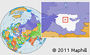 Political Location Map of Ufa, highlighted parent region