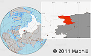 Gray Location Map of Komi Republic, highlighted country, highlighted parent region