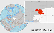 Gray Location Map of Komi Republic, highlighted parent region