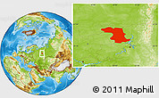 Physical Location Map of Komi Republic