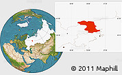 Satellite Location Map of Komi Republic, highlighted country