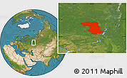 Satellite Location Map of Komi Republic