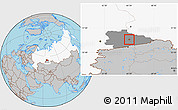 Gray Location Map of Kurgan, highlighted country, highlighted parent region