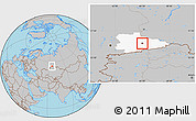 Gray Location Map of Kurgan, highlighted parent region
