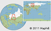Savanna Style Location Map of Kurgan, highlighted country, highlighted parent region, within the entire country
