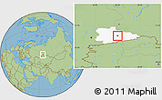Savanna Style Location Map of Kurgan, highlighted parent region
