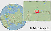 Savanna Style Location Map of Kurgan, hill shading