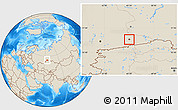 Shaded Relief Location Map of Kurgan