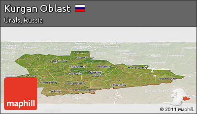 Satellite Panoramic Map of Kurgan Oblast, lighten