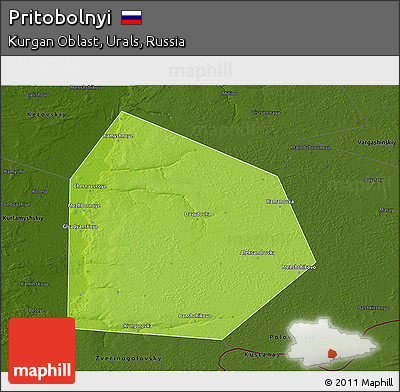 Physical 3D Map of Pritobolnyi, darken