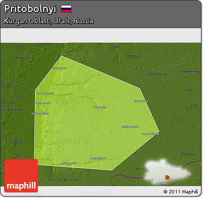 Physical 3D Map of Pritobolnyi, darken