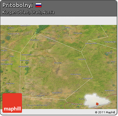 Satellite 3D Map of Pritobolnyi