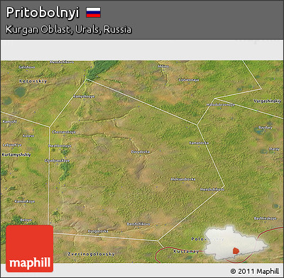 Satellite 3D Map of Pritobolnyi