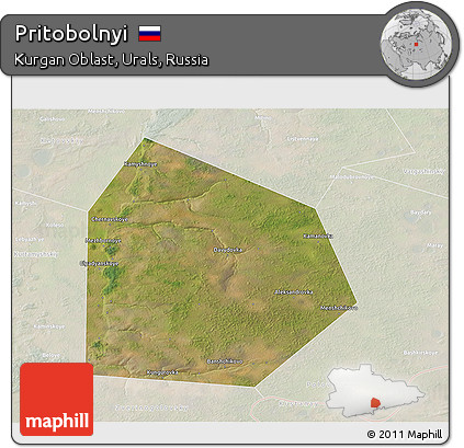 Satellite 3D Map of Pritobolnyi, lighten
