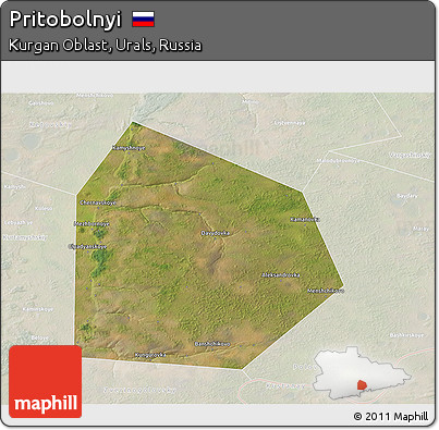 Satellite 3D Map of Pritobolnyi, lighten
