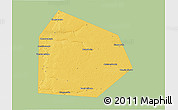 Savanna Style 3D Map of Pritobolnyi, single color outside