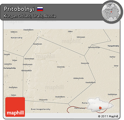 Shaded Relief 3D Map of Pritobolnyi