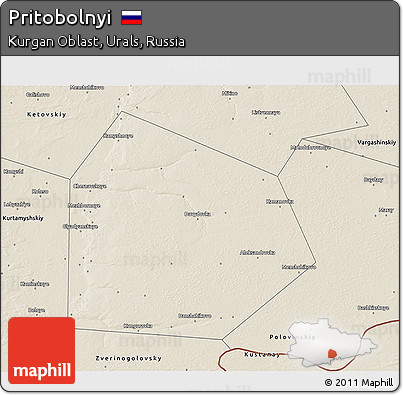 Shaded Relief 3D Map of Pritobolnyi