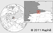 Blank Location Map of Pritobolnyi, highlighted country, highlighted grandparent region