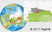 Physical Location Map of Pritobolnyi, highlighted country, highlighted parent region