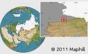 Satellite Location Map of Pritobolnyi, highlighted country, highlighted grandparent region