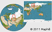 Satellite Location Map of Pritobolnyi, highlighted country, highlighted parent region, within the entire country