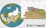 Satellite Location Map of Pritobolnyi, highlighted country, highlighted parent region