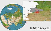 Satellite Location Map of Pritobolnyi, highlighted parent region, highlighted grandparent region