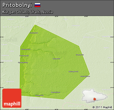 Physical Map of Pritobolnyi, lighten