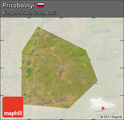 Satellite Map of Pritobolnyi, lighten