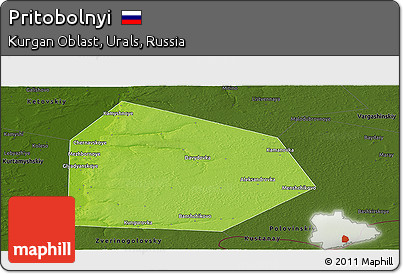 Physical Panoramic Map of Pritobolnyi, darken
