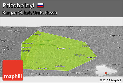 Physical Panoramic Map of Pritobolnyi, desaturated