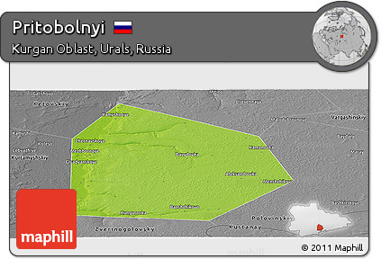 Physical Panoramic Map of Pritobolnyi, desaturated