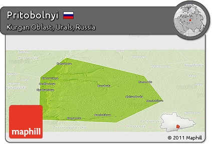Physical Panoramic Map of Pritobolnyi, lighten