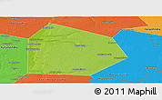 Physical Panoramic Map of Pritobolnyi, political outside
